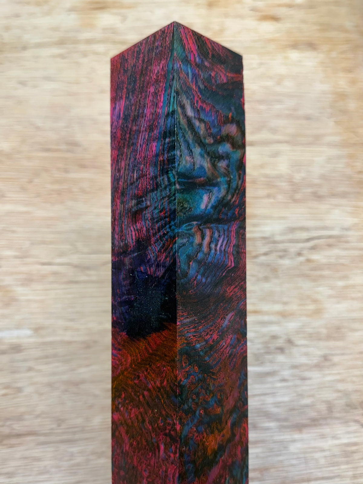 Dye Stabilized Black Ash Burl 11-1/4” Hybrid XL Call / Cue Blank