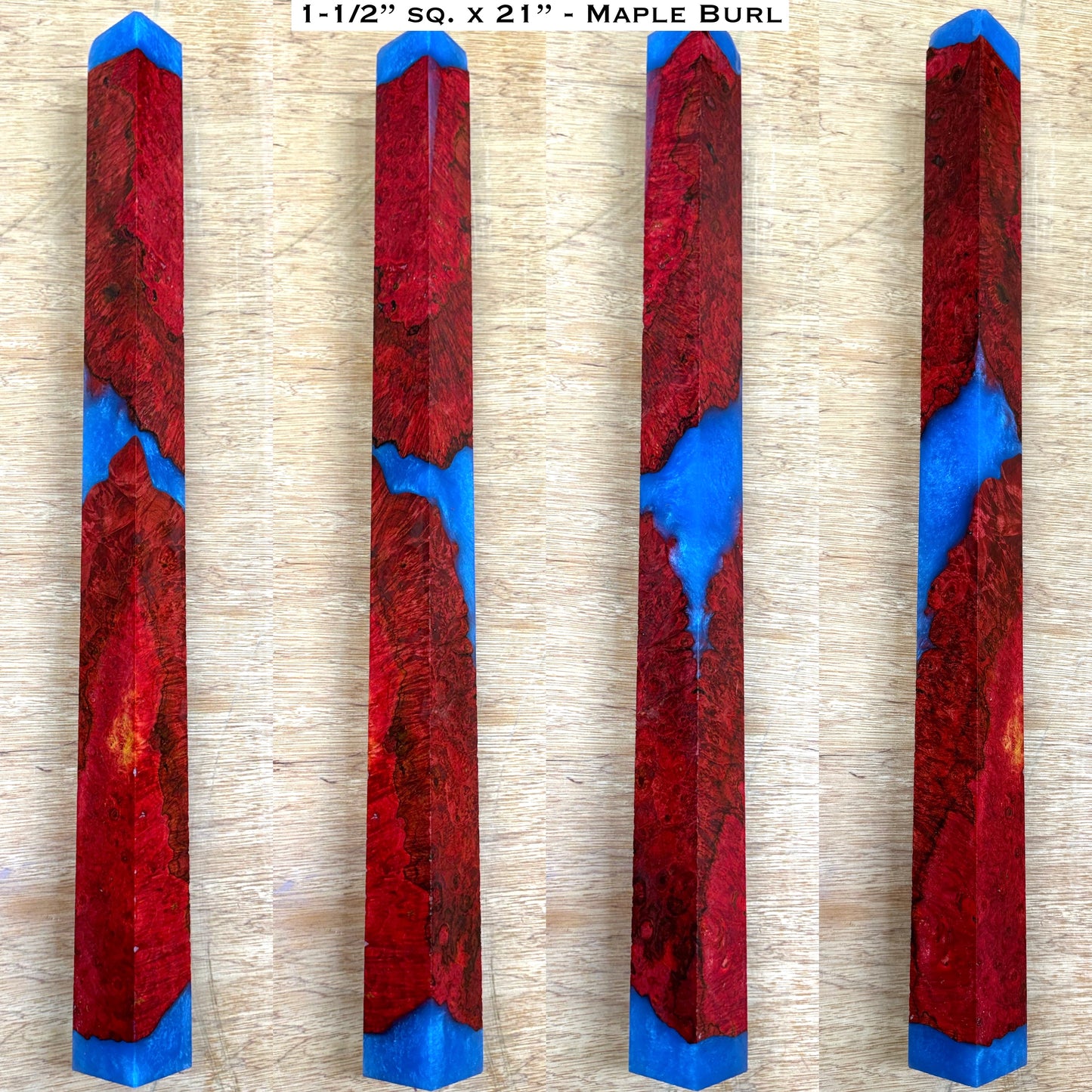 Stabilized Maple Burl 21” Hybrid XL Call / Cue Block