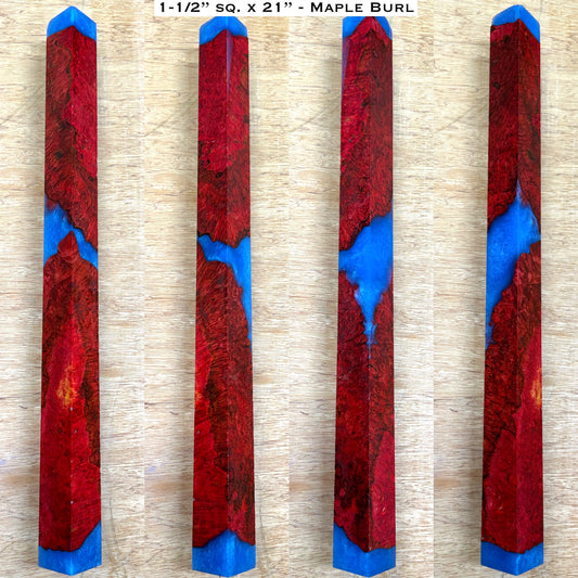 Stabilized Maple Burl 21” Hybrid XL Call / Cue Block