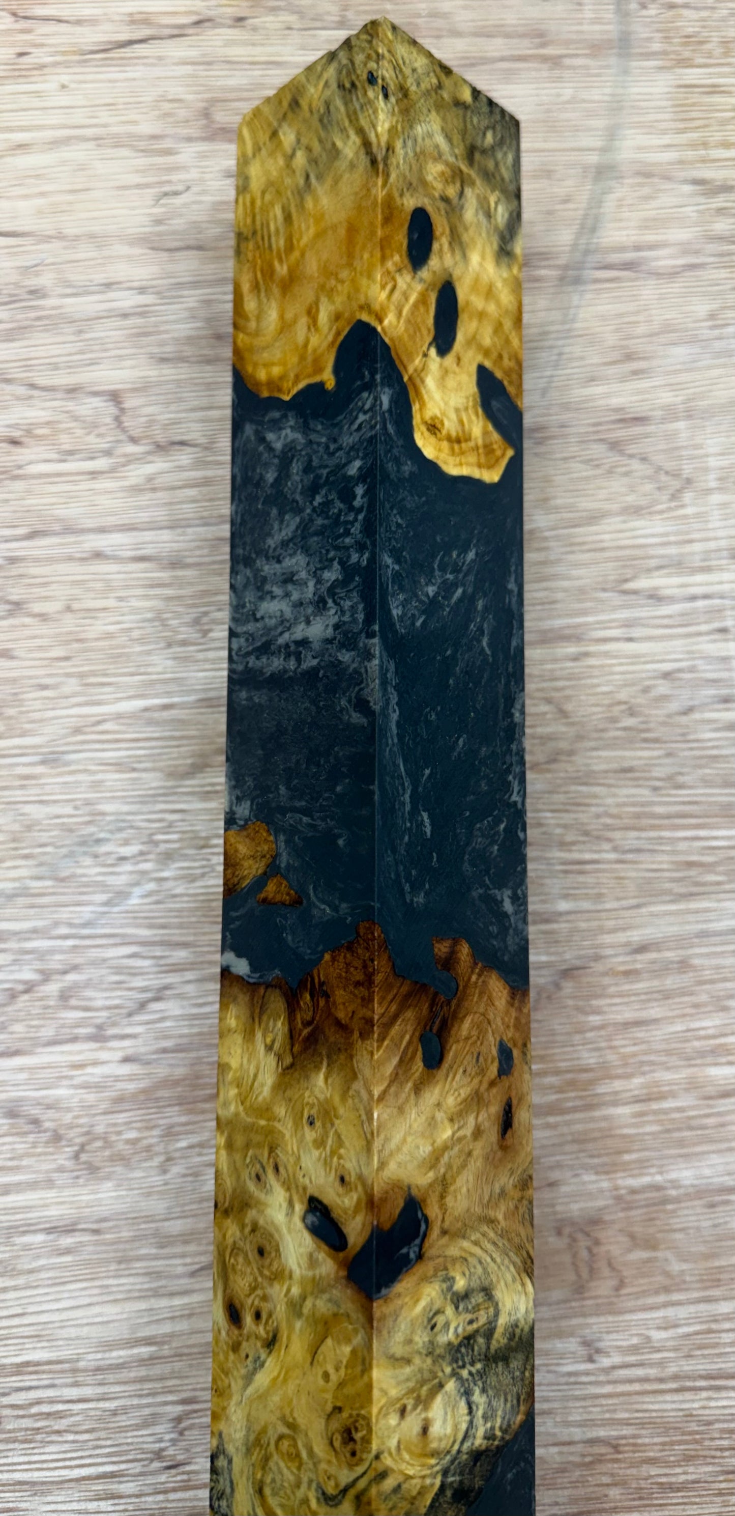 Stabilized Buckeye Burl 18” Hybrid XL Call / Cue Block