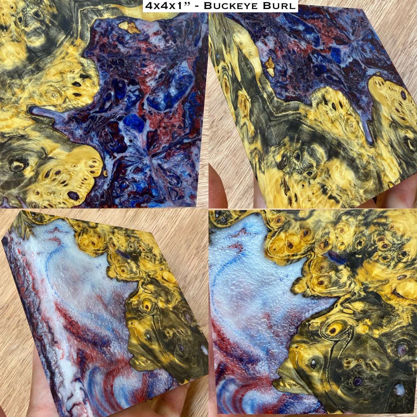 Stabilized Buckeye Burl Hybrid Turkey Pot Call Block