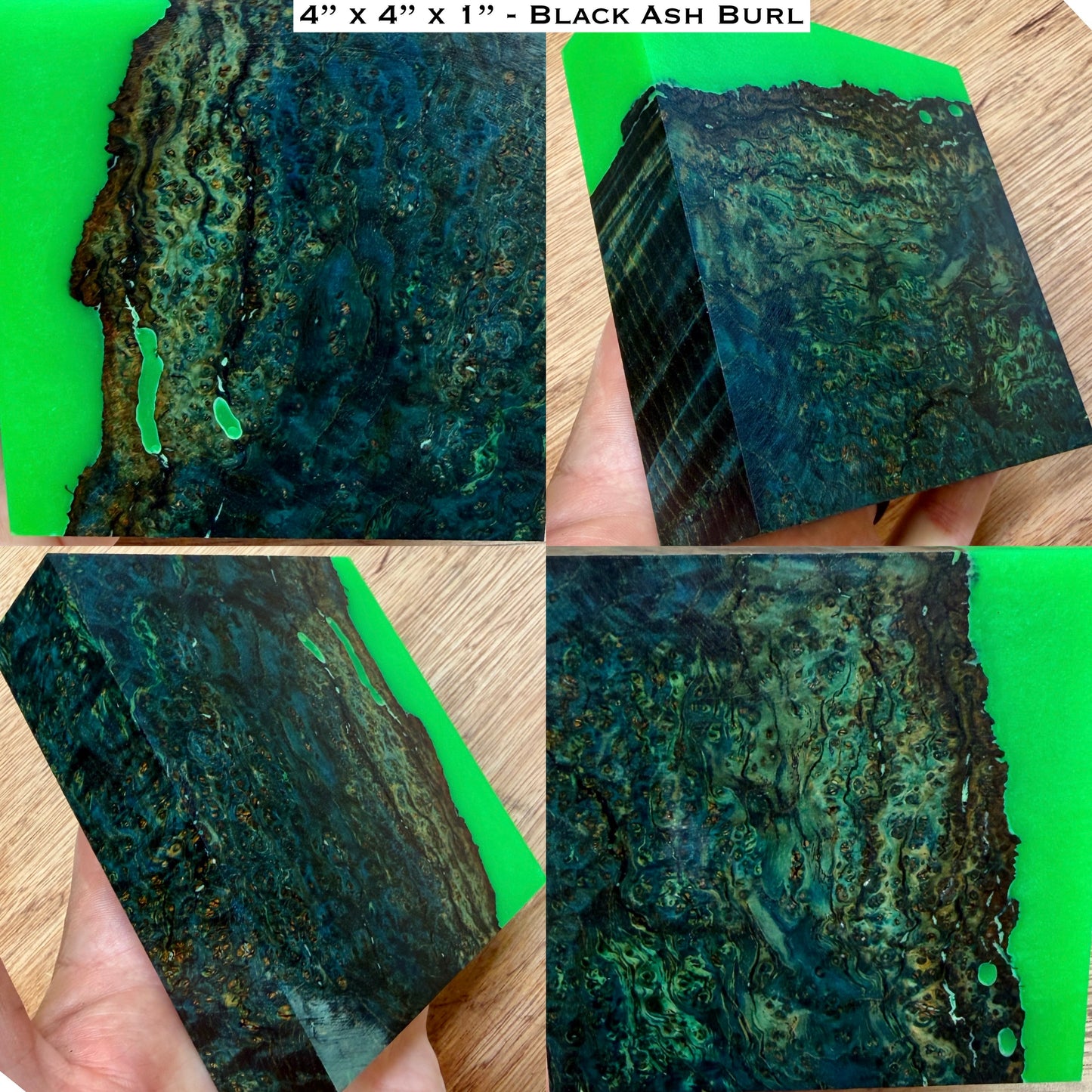 Stabilized Black Ash Burl Hybrid Turkey Pot Call Block