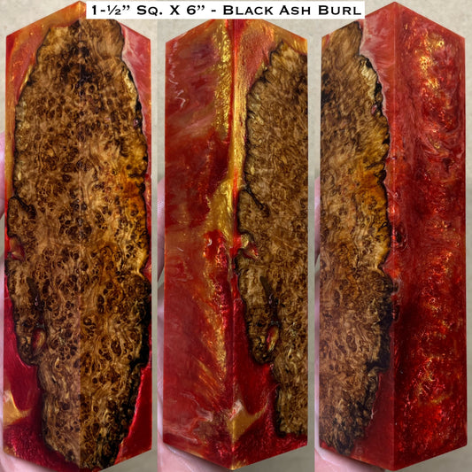 Stabilized Black Ash Burl 6” Hybrid Duck Call / Handle Blank