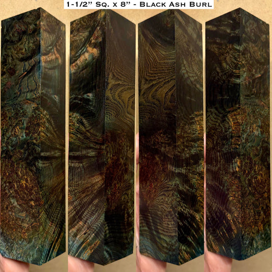 Dye Stabilized Black Ash Burl 8” Hybrid XL Call / Cue Block