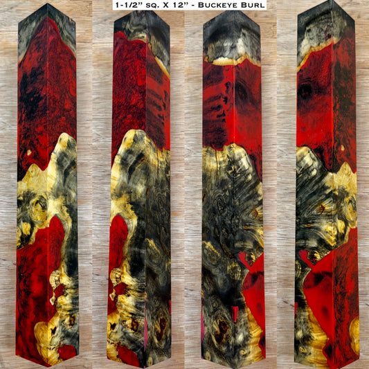 Stabilized Buckeye Burl 12” & 6” Hybrid XL Call / Cue Blank Set (SET OF 2)