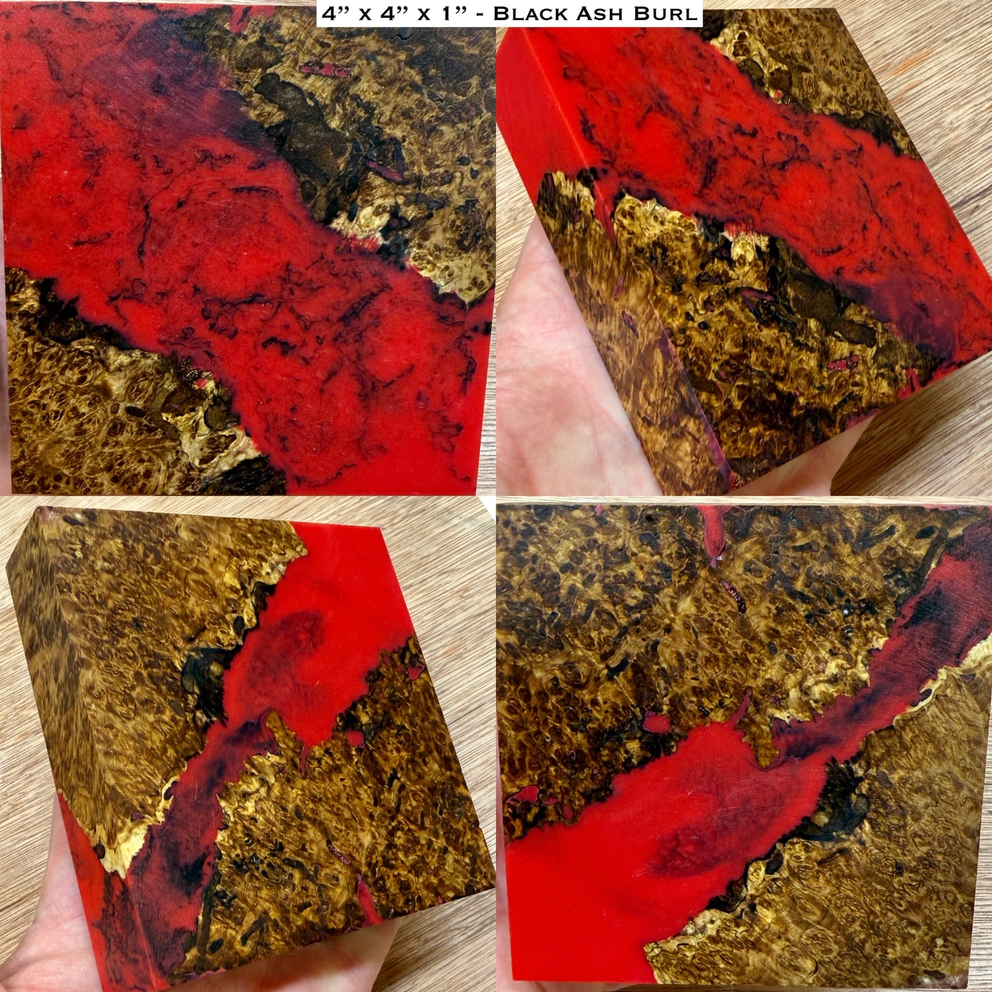 Stabilized Black Ash Burl Hybrid Turkey Pot Call Block