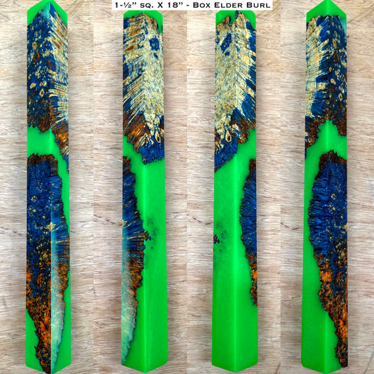 Stabilized Box Elder Burl 18” Hybrid XL Call / Cue Block