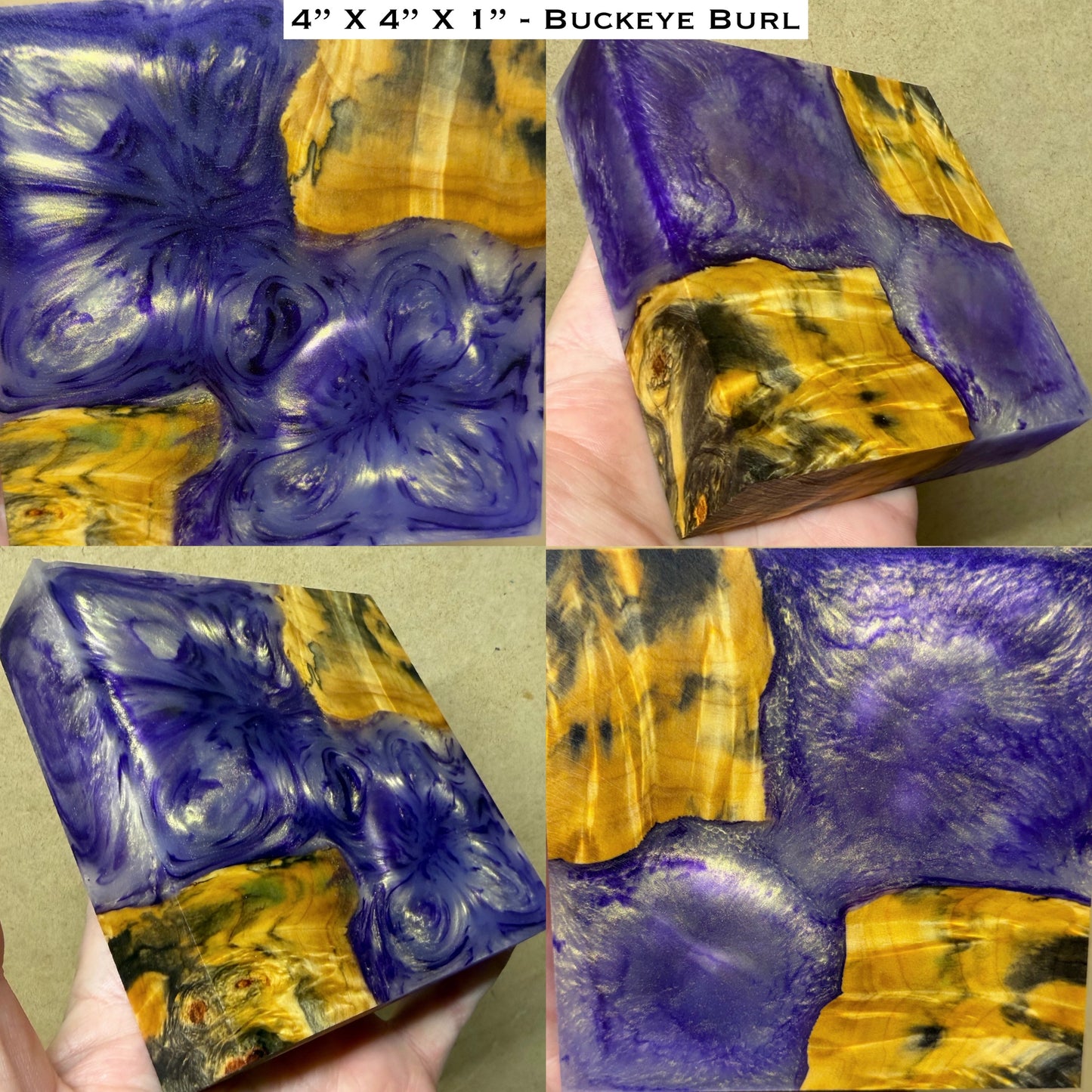 Stabilized Buckeye Burl Hybrid Turkey Pot Call Block