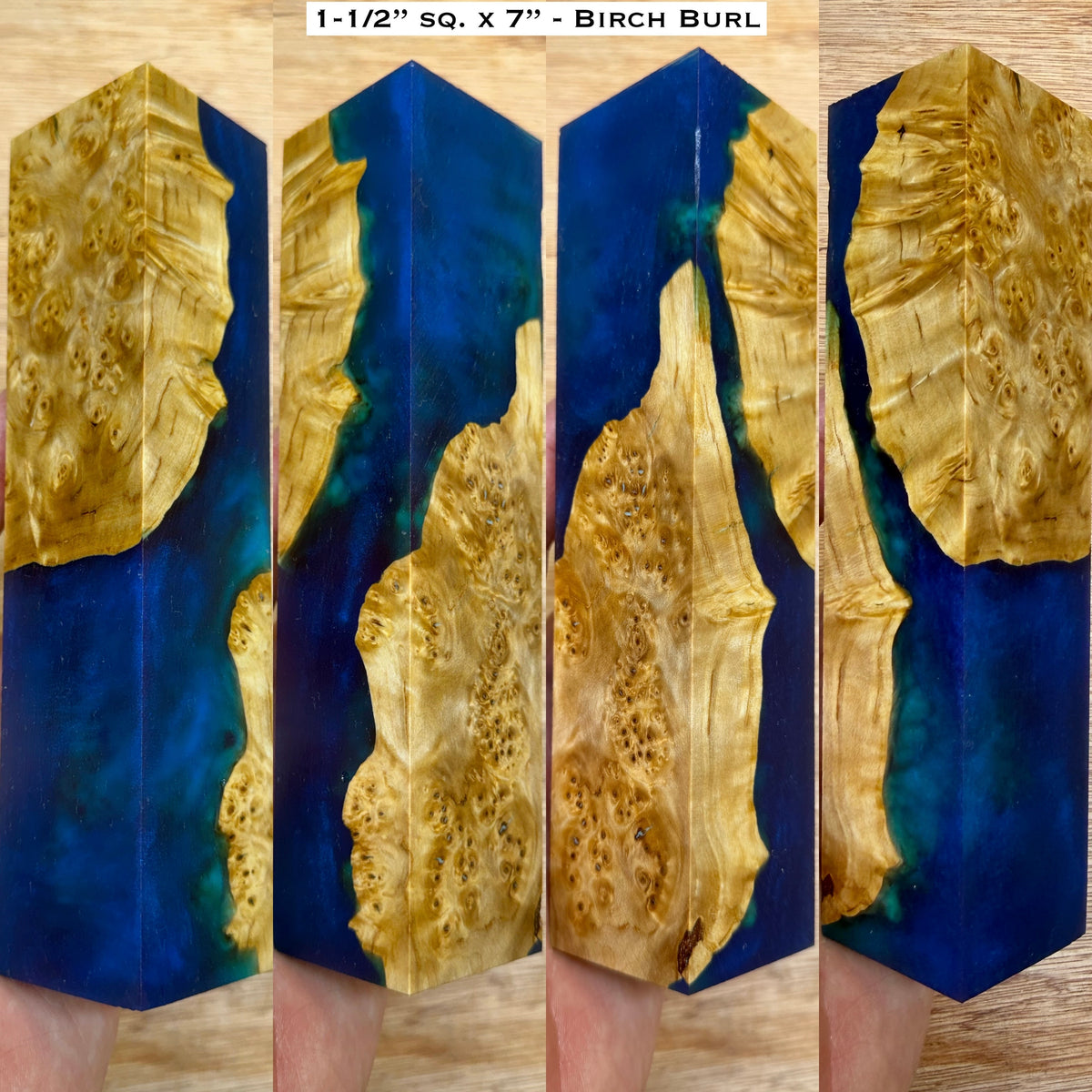 Stabilized Birch Burl 7” Hybrid Call / Handle Blank